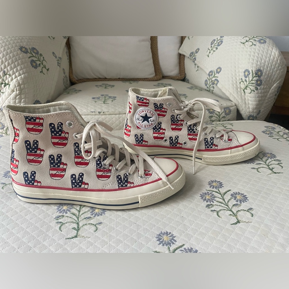 Converse Suede Patriotic High-Tops, Women’s 9 (Men’s 7)
